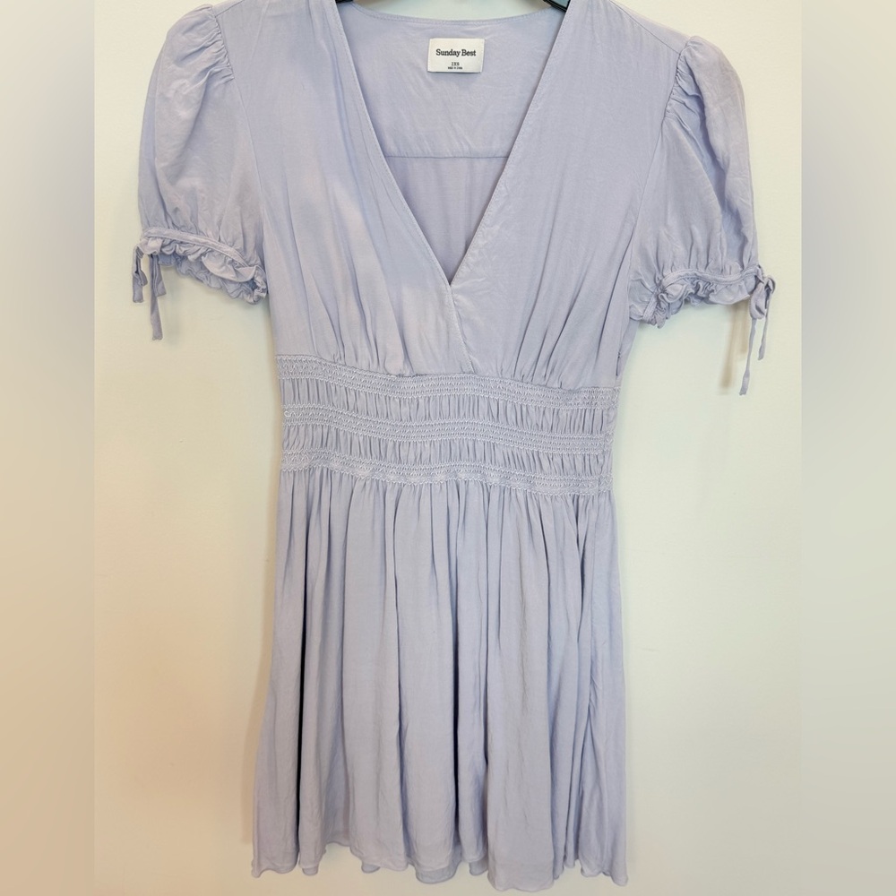 Sunday Best Soft Lavender V-Neck Dress